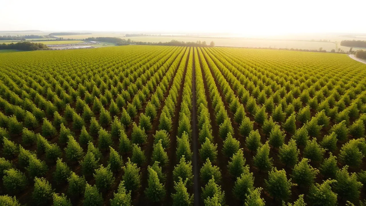 Luchtfoto Paulownia plantage